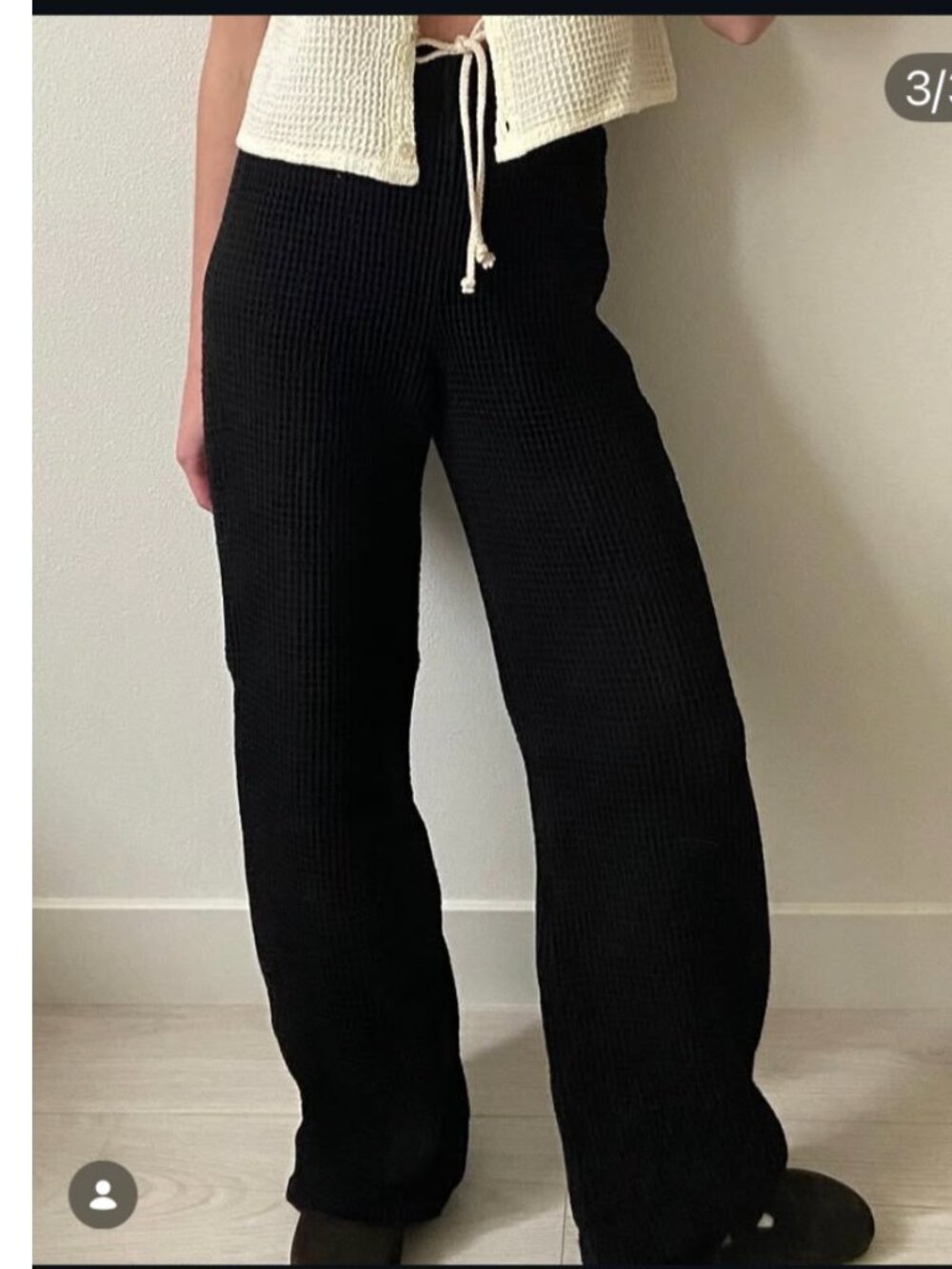 Donni Waffle pants in Jet Size:XSM
